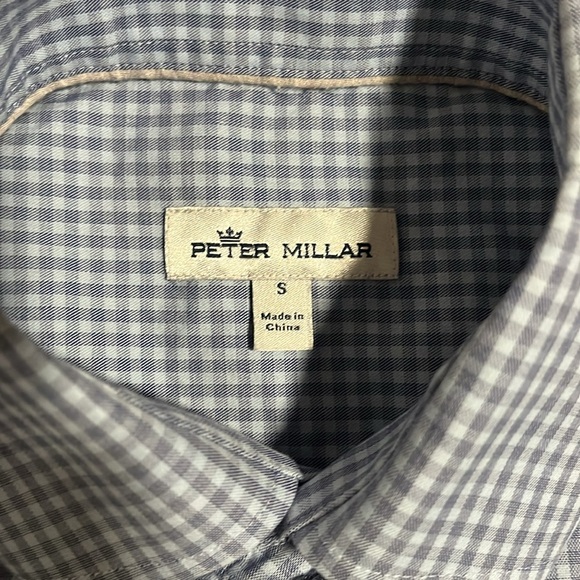 Peter Millar blue checked gingham button up - Picture 4 of 7